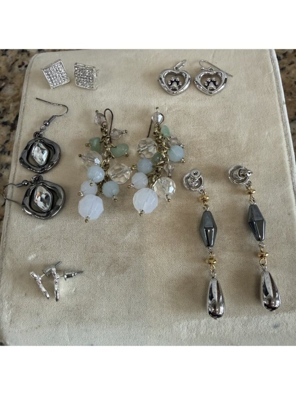 Lot Of 6 Pairs Of Earrings Pierced